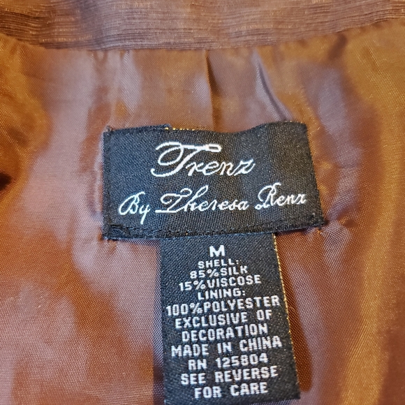 TRENZ by Theresa Renz silk blend animal Blazer C12 - Picture 3 of 11
